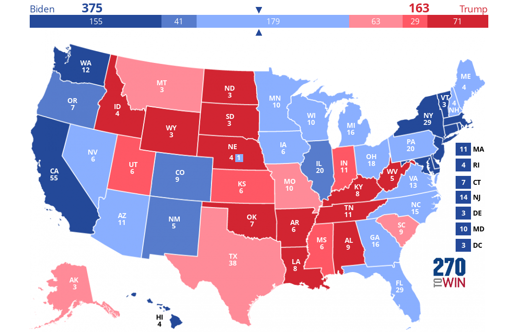 2020 Electoral College Predictions - Politics and religion - Quarter To ...