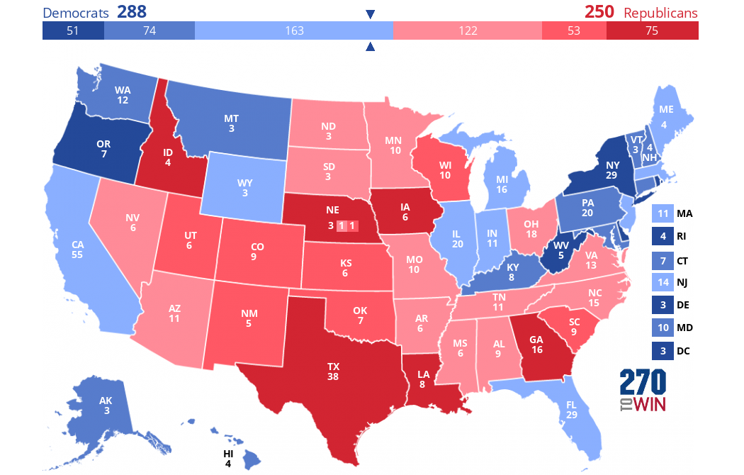 us presidential election polls live map
