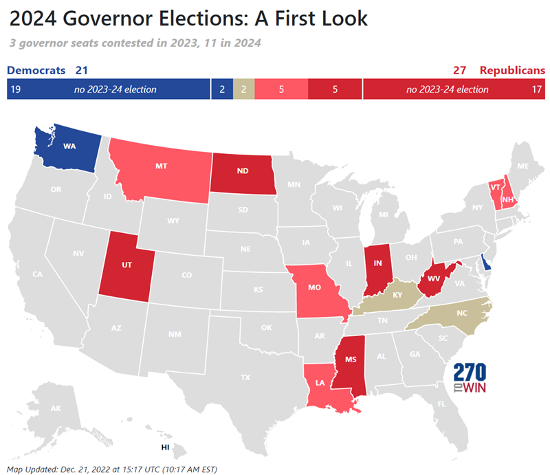 Introducing the 2023-2024 Interactive Governor Map - 270toWin