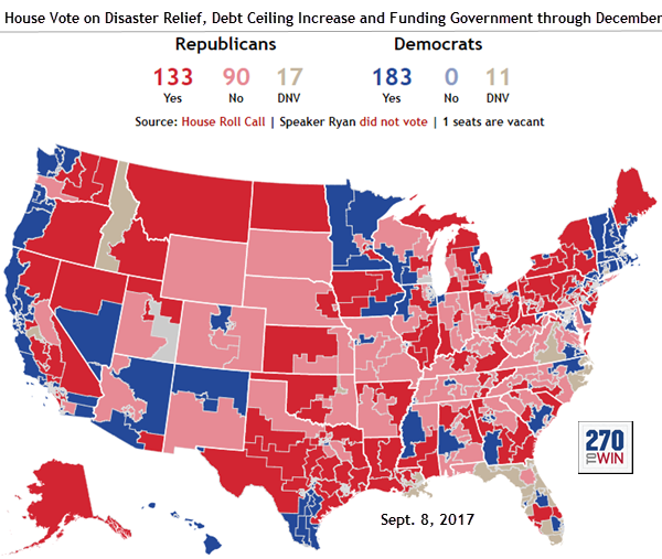 Roll Call: House Passes Disaster Relief, Debt Ceiling Increase - 270toWin